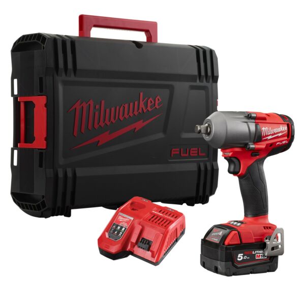 Buy Milwaukee M18FMTIWF12-501X M18 FUEL™ 18V 1/2" 610Nm Impact Wrench Kit - 5Ah Battery, Charger and Case by Milwaukee for only £342.37