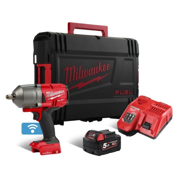 Buy Milwaukee M18ONEFHIWF12-501X M18 FUEL™ One-Key™ 18V 1/2" 1898Nm Impact Wrench Kit - 5Ah Battery, Charger and Case by Milwaukee for only £293.54