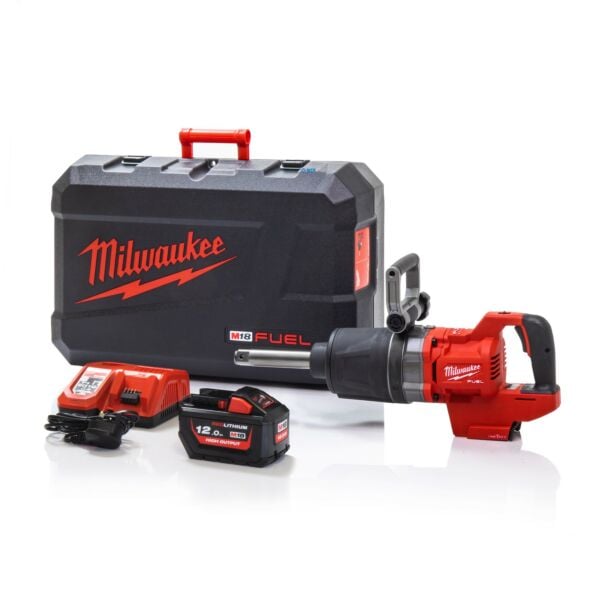 Buy Milwaukee M18ONEFHIWF1D-121C M18 FUEL™ One-Key™ 1" 2711Nm D-Handle Impact Wrench Kit - 12Ah Battery, Charger and Case by Milwaukee for only £875.99
