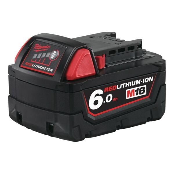 Buy Milwaukee M18B6 18V 6Ah Red Lithium-Ion Genuine Battery by Milwaukee for only £77.95