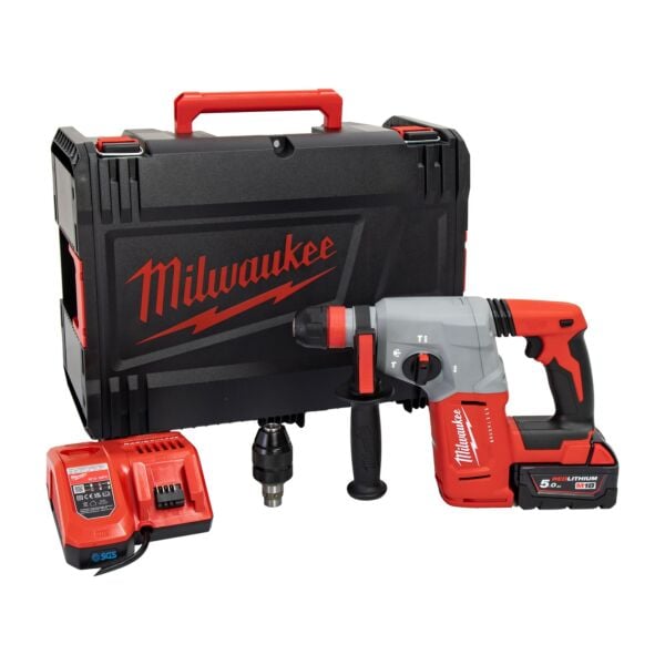 Buy Milwaukee M18BLHX-501X SDS-Plus Hammer Drill With FIXTEC™ Chuck Kit - 5Ah Battery, Charger and Case by Milwaukee for only £316.91