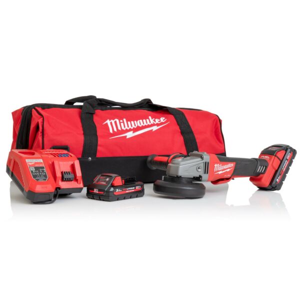 Buy Milwaukee M18CAG115XPDB-302B Fuel Braking Grinder Kit by Milwaukee for only £314.93