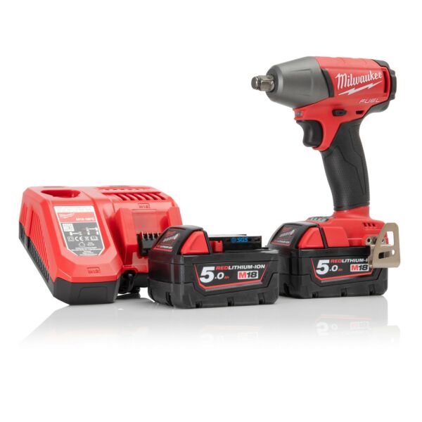 Buy Milwaukee M18FIWF12-502 M18 FUEL™ 18V 1/2" 300Nm Impact Wrench Kit - 2x 5Ah Batteries and Charger by Milwaukee for only £266.57