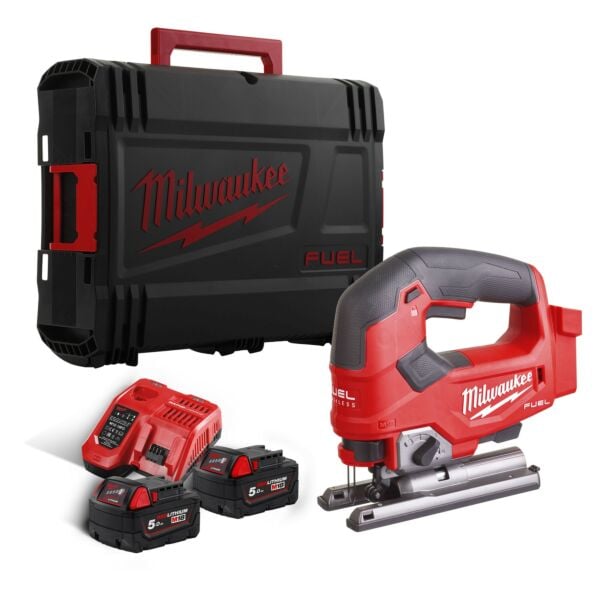 Buy Milwaukee M18FJS-502X M18 FUEL™ 18V D-Handle Jigsaw Kit - 2x 5Ah Batteries, Charger and Case by Milwaukee for only £360.00