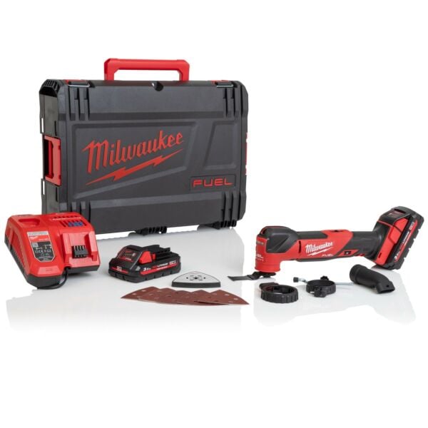 Buy Milwuakee M18FMT-302X M18 FUEL™ 18V Multi-Tool Kit - 2x 3Ah Batteries, Charger and Case by Milwaukee for only £257.44