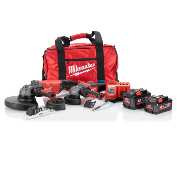 Buy Milwaukee M18FPP2N2-1282B M18 Grinder Twin Pack Batteries Charger and Bag by Milwaukee for only £973.55