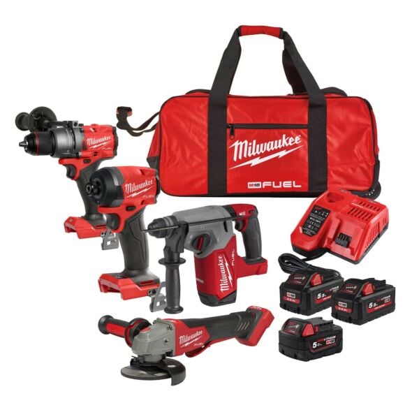 Buy Milwaukee M18FPP4H3-553B M18 FUEL 4 Piece Power Pack by Milwaukee for only £875.04