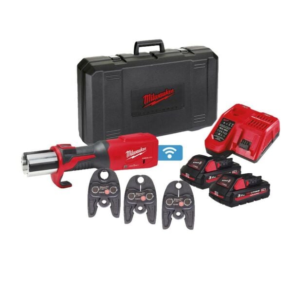 Buy Milwaukee M18ONEBLHPT-0C M18 One-Key™ 18V ForceLogic™ Brushless Press Tool Kit - 3x U-Profile Jaws, 2x 3Ah Batteries, Charger and Case by Milwaukee for only £2,978.26