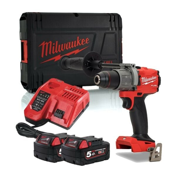 Buy Milwaukee M18FPD2-502X M18 FUEL™ 18V Combi Drill Kit - 2x 5Ah Batteries, Charger and Case by Milwaukee for only £243.46