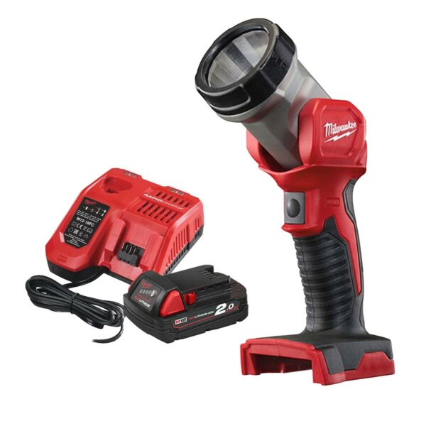 Buy Milwaukee M18TLED-201 M18 18V LED Torch Light Kit - 2Ah Battery and Charger by Milwaukee for only £91.19