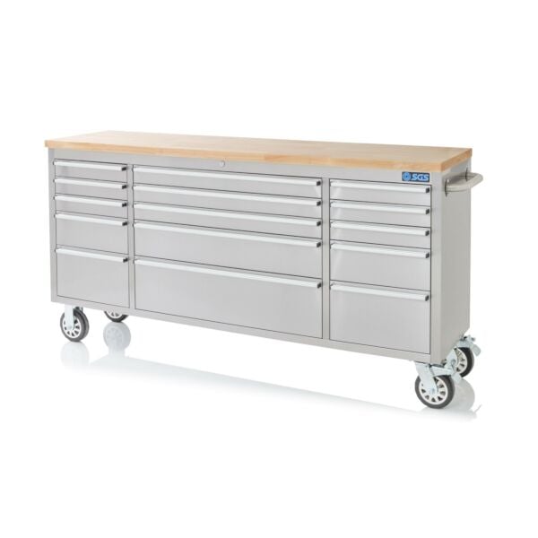 Buy SGS 72in Stainless Steel 15 Drawer Work Bench Tool Box Chest Cabinet by SGS for only £726.72