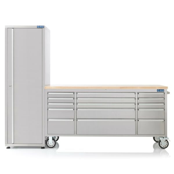 Buy SGS 72in Stainless Steel Workbench Tool Chest and Side Cabinet by SGS for only £1,177.80