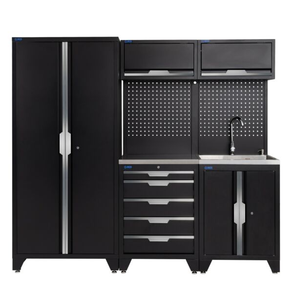 Buy SGS 7pc Garage Storage System with Stainless Steel Worktop and Sink Unit by SGS for only £2,018.92