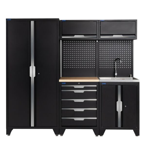 Buy SGS 7pc Garage Storage System with Pressed Wood Worktop and Sink Unit by SGS for only £2,090.87