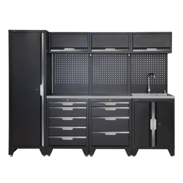 Buy SGS 10pc Garage Storage System with Double Stainless Steel Worktop and Sink Unit by SGS for only £2,105.39