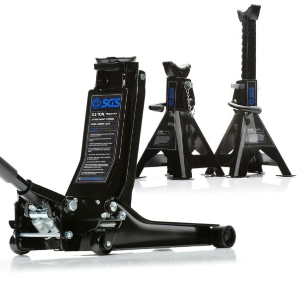 Buy SGS 2.5 Tonne Low Profile Trolley Jack & Ratchet Axle Stands by SGS for only £179.99