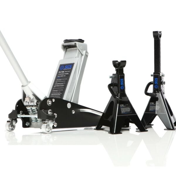 Buy SGS 2.5 Tonne Lightweight Aluminium Racing Trolley Jack with Axle Stands by SGS for only £153.59
