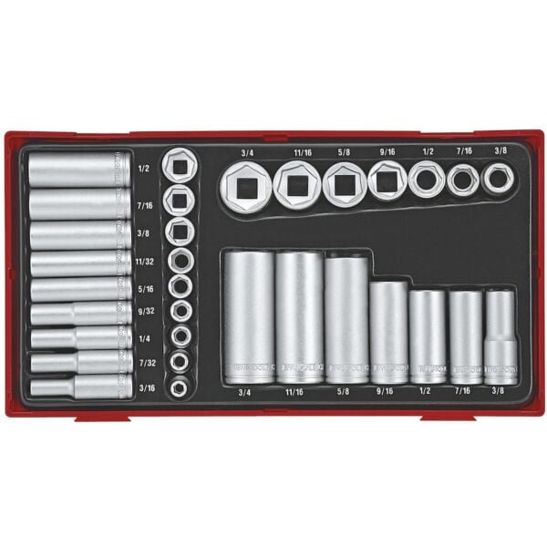 Buy Teng Tools 1/4in and 3/8in Socket Set TT1 32 Pieces by Teng Tools for only £66.08