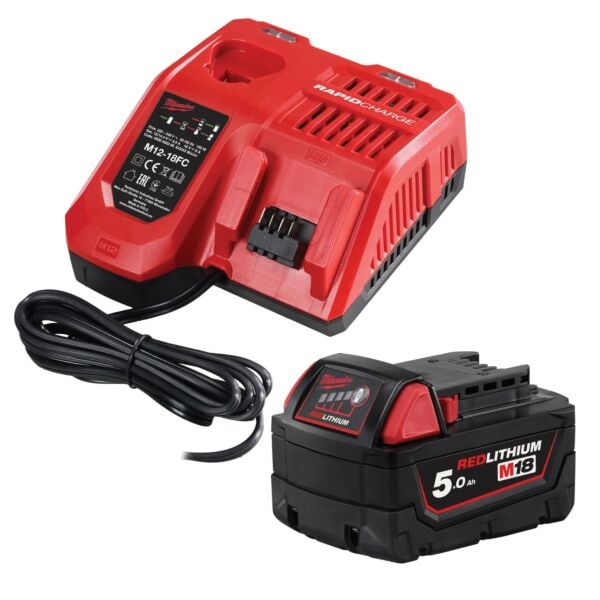 Buy Milwaukee M18NRG-501 18V 5.0Ah Battery & Rapid Fast Charger Bundle by Milwaukee for only £79.19