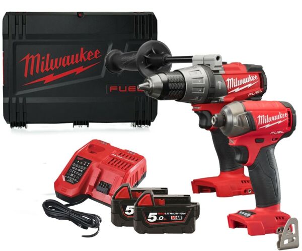 Buy Milwaukee M18ONEPP2A-523X One-Key Percussion Drill & 1/4 Hex Impact Driver Twin Pack by Milwaukee for only £475.66
