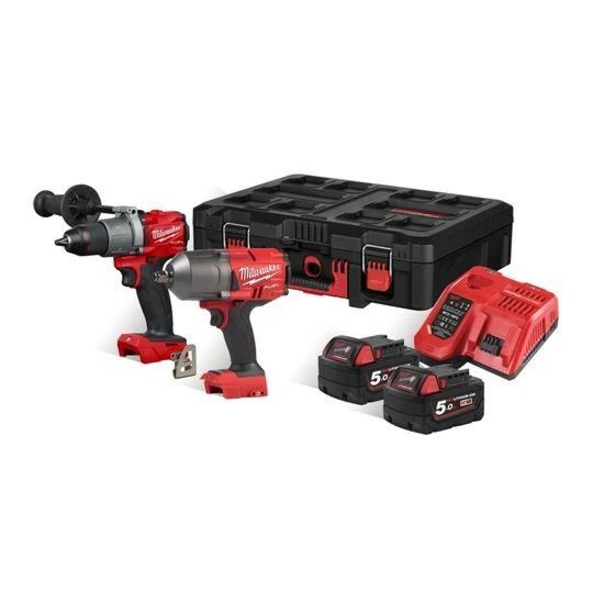 Buy Milwaukee M18FPP2I-502P 18V Wrench & Drill Combo Kit by Milwaukee for only £455.98