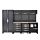 SGS 10pc Garage Storage System with Double Cabinet  Wooden Worktop  Bin Unit and Mobile Tool Chest