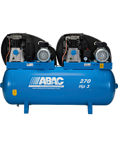 Buy ABAC PRO A39 270 FM3 tandem air compressor 2 x 3HP 20.2CFM (FAD) 270 ltr receiver 230V by ABAC for only £2,050.80