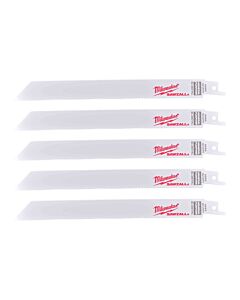 Buy Milwaukee 48005293 Sawzall Recip Saw Blade 200mm 10/14 TPI Wood Metal Plastic Universal Pack - 5pk by Milwaukee for only £17.62