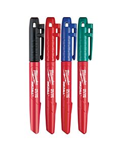 Buy Milwaukee 48223106 Inkzall Fine Tip Colour Marker Set 4pk by Milwaukee for only £5.03