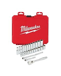 Buy Milwaukee 4932464943 28 pcs Metric 1/4 Ratchet + Socket Set by Milwaukee for only £71.98