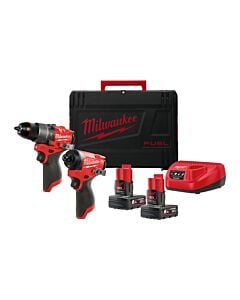 Buy Milwaukee M12FPP2A2-602X M12 FUEL™ 12V GEN2 Combi Drill and Impact Driver Kit - 2x 6Ah Batteries, Charger and Case by Milwaukee for only £312.36