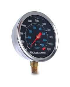 Buy Power Team 9059E 0-17.5 0-30 and 0-50 Ton Cap. 100mm Standard Hydraulic Pressure Gauge for RT172 RT302 RT503 Cylinders by SPX for only £114.00