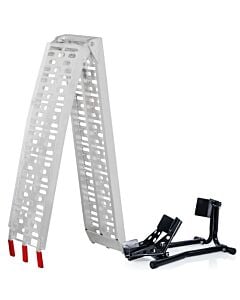 Buy SGS Motorcycle Front Wheel Chock and Folding Aluminium Loading Ramp by SGS for only £98.72