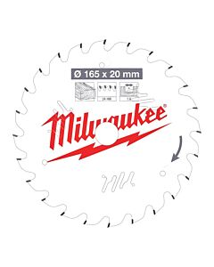 Buy Milwaukee 4932471931 165mm x 20mm x 24T Circular Saw Blade by Milwaukee for only £20.75