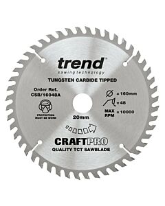 Buy Trend CSB/16048A Craft Pro 160mm Saw Blade for Handheld Circular Saws by Trend for only £14.80