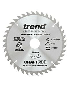 Buy Trend CSB/19040 Craft Pro 190mm Saw Blade by Trend for only £13.93