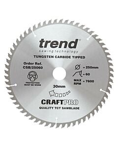 Buy Trend CSB/25060 Craft Pro 250mm Saw Blade by Trend for only £26.99