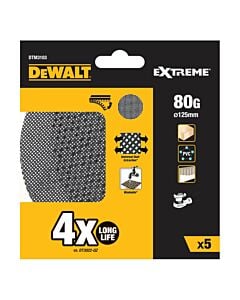 Buy DeWalt DTM3103-QZ Extreme Universal 125mm Abrasive Mesh Sheet 80G - 4 Piece by DeWalt for only £7.20