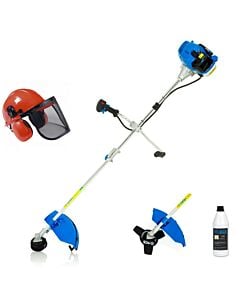 Buy SGS 52cc Petrol Grass Trimmer with Premium Grade 2 Stroke Oil & Safety Helmet by SGS for only £114.23