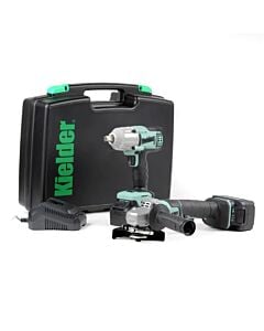 Buy Kielder KWT-TPK-08 TYPE18 Mid Torque Impact Wrench & Angle Grinder Twin Pack, 2x 5.0Ah Batteries, Charger and Case for only £299.94