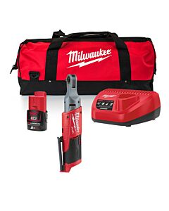 Buy Milwaukee M12FIR14-201B M12 FUEL™ 12V 1/4" Ratchet Kit - 2Ah Battery, Charger and Bag by Milwaukee for only £286.18