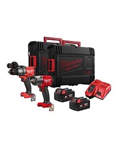 Buy Milwaukee M18FPP2F3-502X Percussion Drill and Impact Wrench Kit - 2x 5Ah Batteries, Charger and Case by Milwaukee for only £448.98