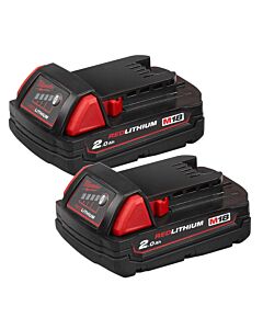 Buy Milwaukee M18B2 18V M18 2.0Ah Batteries - Pack Of Two by Milwaukee for only £65.99