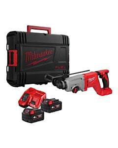Buy Milwaukee M18BLHACD26-402X M18 Brushless 26mm SDS-Plus D-Handle Hammer Kit - 2x 4ah Batteries, Charger and Case by Milwaukee for only £355.12
