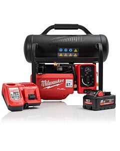 Buy Milwaukee M18FAC-801 Battery Powered Oil-Less Air Compressor 7.6L 8Ah High-Output Battery and Charger Bundle by Milwaukee for only £573.67