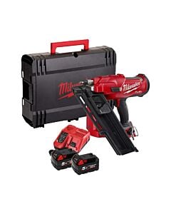 Buy Milwaukee M18FFN-502C M18 FUEL™ 18V Cordless Framing Nailer Kit - 2x 5Ah Batteries, Charger and Case by Milwaukee for only £528.59