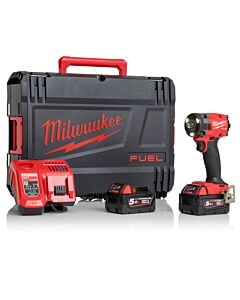 Buy Milwaukee M18FIW2F38-502X M18 FUEL™ 18V 3/8" 339Nm Impact Wrench Kit - 2x 5Ah Batteries, Charger and Case by Milwaukee for only £269.99