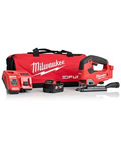 Buy Milwaukee M18FJS-501B M18 FUEL™ 18V D-Handle Jigsaw Kit - 5Ah Battery, Charger and Bag by Milwaukee for only £286.18