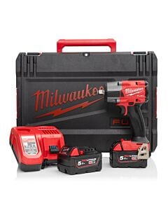 Buy Milwaukee M18FMTIW2F12-502X M18 FUEL™ 18V 881Nm Impact Wrench Kit - 2x 5Ah Batteries, Charger and Case by Milwaukee for only £318.84