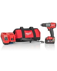 Buy Milwaukee M18FPD2-501B 18V 135Nm GEN3 Brushless Fuel Combi Drill 5.0Ah Battery Charger & Bag by Milwaukee for only £218.99